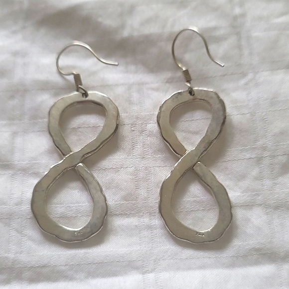 Sterling Silver (925) Infinity Earrings for Sensitive Ears - Picture 2 of 3